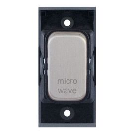 Selectric SGRID360-375 GRID360 Satin Chrome 20A 2 Pole MICROWAVE Switch Module - Black Insert