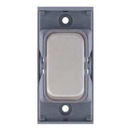 Selectric SGRID360-59 GRID360 Satin Chrome 10A Retractive Switch Module - Grey Insert