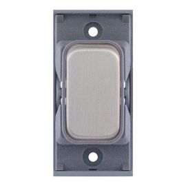 Selectric SGRID360-60 GRID360 Satin Chrome 10A 2 Pole Switch Module - Grey Insert image