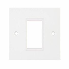 Selectric SQ-1 Euro Media White 1 Aperture Square Front Plate image