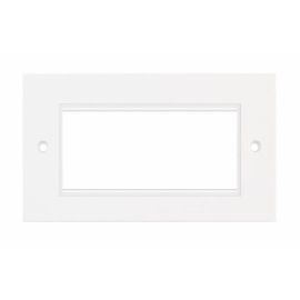 Selectric SQ-4 Euro Media White 4 Aperture Square Front Plate image