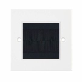 Selectric SQ-5 Euro Media White 2 Aperture Square Brush Plate - Black Brush