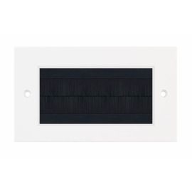Selectric SQ-6 Euro Media White 4 Aperture Square Brush Plate - Black Brush image