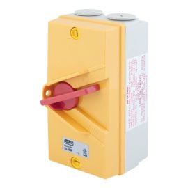 Selectric SS35A-RSY Seal Yellow IP66 35A 16kW 415V 4 Pole Weatherproof Isolator Switch