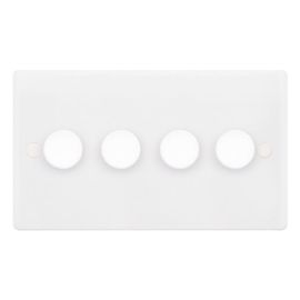 Selectric SSL514 Smooth White 4 Gang 60-400W 2 Way Dimmer Switch image