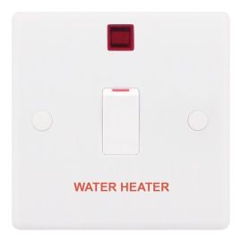 Selectric SSL516/W Smooth White 1 Gang 20A 2 Pole Plate WATER HEATER Neon Switch 20A image