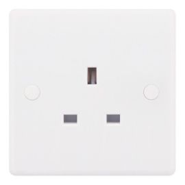 Selectric SSL519 Smooth White 1 Gang 13A Unswitched Socket