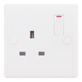 Selectric SSL521 Smooth White 1 Gang 13A 1 Pole Switched Socket image