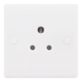 Selectric SSL528 Smooth White 1 Gang 5A Unswitched 3 Pin Round Pin Socket image