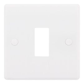 Selectric SSLM-1G Smooth White 1 Aperture Front Modular Plate image