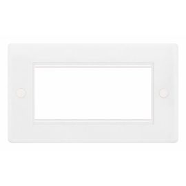 Selectric SUN-4 Euro Media White 4 Aperture Smooth Front Plate image