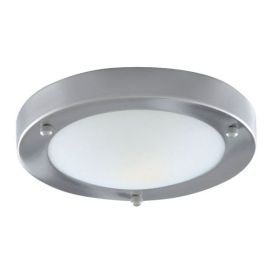 Searchlight SLI-1131-31SS Dublin Satin Silver IP44 60W E27 GLS Bathroom Flush Ceiling Light image