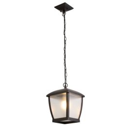 Searchlight SLI-6592BK Seattle Black IP44 40W E27 GLS Outdoor Pendant with Frosted Panels