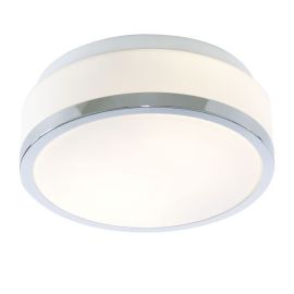 Searchlight SLI-7039-23CC Cheese Opal Glass IP44 2x60W E27 Candle 23cm Flush Bathroom Ceiling Light with Chrome Trim