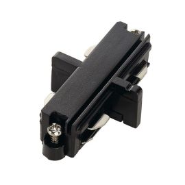Black Electrical Straight Connector For 1-Circuit Track