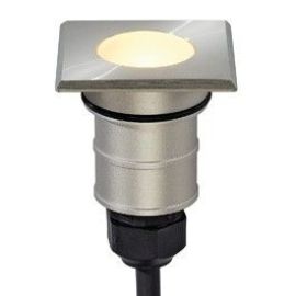 Stainless Steel Outdoor Power Trail-Lite Square Warm White LED Uplight
