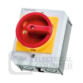 Timeguard IS3N-20 Weathersafe IP65 20A 3 Pole Rotary Isolator