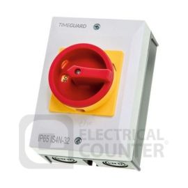Timeguard IS4N-32 Weathersafe IP65 32A 4 Pole Rotary Isolator image