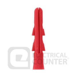 Unicrimp QWPR001 Red Plastic Wall Plugs for 4-5mm Screws (100 Pack, £0.01 each)