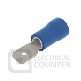 Unicrimp QBPO48M5 Blue Male Push-On Pre-Insulated Terminals 4.8 x 0.5mm (100 Pack, 0.04 each) image