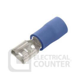 Unicrimp QBPO63F Blue Female Push-On Pre-Insulated Terminals 6.3 x 0.8mm (100 Pack, 0.05 each) image