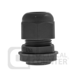 Unicrimp QCGM16BLK Black Nylon Skintop IP68 Cable Glands with Locknut and Washer 16mm (10 Pack, 0.40 each) image
