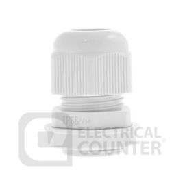 Unicrimp QCGM16WHT White Nylon Skintop IP68 Cable Glands with Locknut and Washer 16mm (10 Pack, 0.40 each) image