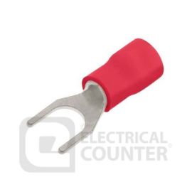 Unicrimp QRF3 Red Fork Spade Pre-Insulated Terminals 3mm (100 Pack, 0.03 each)