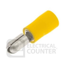 Unicrimp QYAB5M Yellow Male Auto Bullet Pre-Insulated Terminals 5mm (100 Pack, 0.06 each) image