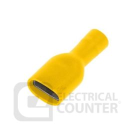 Unicrimp QYFPO63F Yellow Female Push-On Fully Insulated Terminals 6.3 x 0.8mm (100 Pack, 0.07 each)