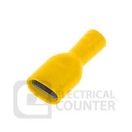 Unicrimp QYFPO95F Yellow Female Push-On Fully Insulated Terminals 9.4 x 1.2mm (100 Pack, 0.11 each) image