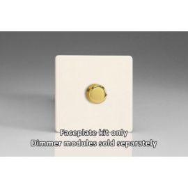 Varilight WDY1VS.PD Matrix Screwless Primed 1 Gang Rotary Dimmer Kit - Brass Dimmer image