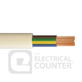 Pitacs 3093Y 1.0MM 50M White 3 Core Heat Resistant Flexible 3093Y 1.0mm Cable - 50m