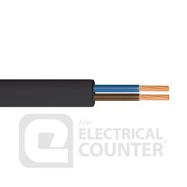 Pitacs 3182Y 0.75MM 100M BK Black 2 Core Round Flexible 3182Y 0.75mm Cable - 100m