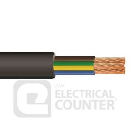 Pitacs 3183TRS 2.5MM 50M Black 3 Core Rubber Flexible 3183TRS 2.5mm Cable - 50m