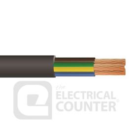 Pitacs 3183Y 0.75MM 100M BK Black 3 Core Round Flexible 3183Y 0.75mm Cable - 100m