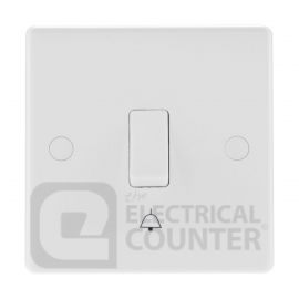 BG Electrical 814 Moulded White Round Edge 1 Gang 10AX 1 Way Bell Push Plate Switch