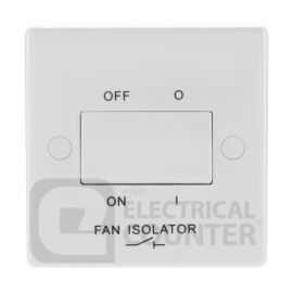 BG Electrical 815 Moulded White Round Edge 1 Gang 10AX 3 Pole Fan Isolator Switch