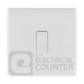 BG Electrical 830 Moulded White Round Edge 1 Gang 20A 2 Pole Switch