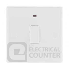BG Electrical 831 Moulded White Round Edge 1 Gang 20A 2 Pole Neon Switch