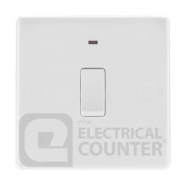 BG Electrical 833 Moulded White Round Edge 1 Gang 20A 2 Pole Flex Outlet Neon Switch