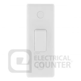BG Electrical 847 Moulded White Round Edge 1 Gang 20A 16AX 2 Way Architrave Switch image