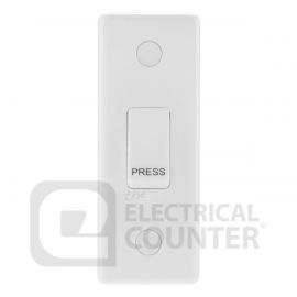 BG Electrical 849 Moulded White Round Edge 1 Gang 20A 16AX 1 Way PRESS Architrave Switch image