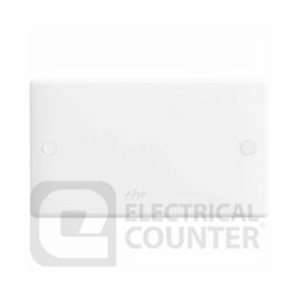 BG Electrical 895 Moulded White Round Edge 2 Gang Blank Plate