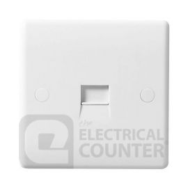 BG Electrical 8BTMI/1 Moulded White Round Edge 1 Gang IDC Terminal Master Telephone Socket image