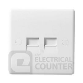 BG Electrical 8BTSI/2 Moulded White Round Edge 2 Gang IDC Terminal Secondary Telephone Socket image