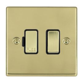 Hamilton 71SPPB-B Hartland Polished Brass 1 Gang 13A 2 Pole Switched Fused Spur Unit - Brass and Black Insert