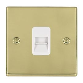 Hamilton 71TCSW Hartland Polished Brass 1 Gang Secondary Telephone Outlet - White Insert image