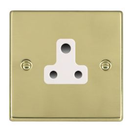 Hamilton 71US5W Hartland Polished Brass 1 Gang 5A Unswitched Socket - White Insert