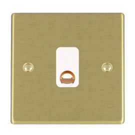 Hamilton 72COW Hartland Satin Brass 20A Cable Outlet - White Insert image